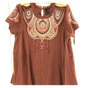One of a kind Free People tunic with orient detail